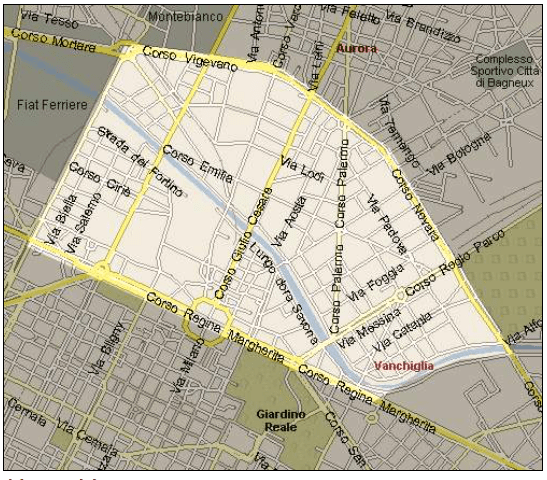 mappa zona aurora - pizzerie a torino