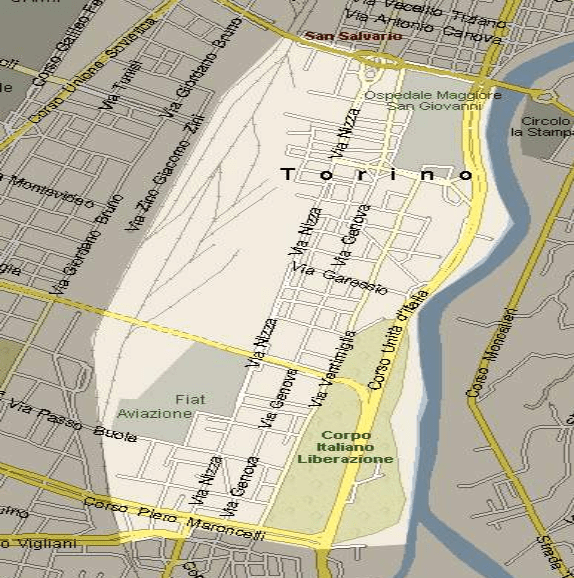 Mappa zona nizza millefonti - pizzerie a torino