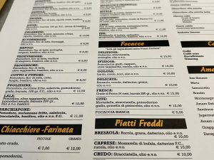 Menu pizzeria sarchiapone | Pizzerie a Torino